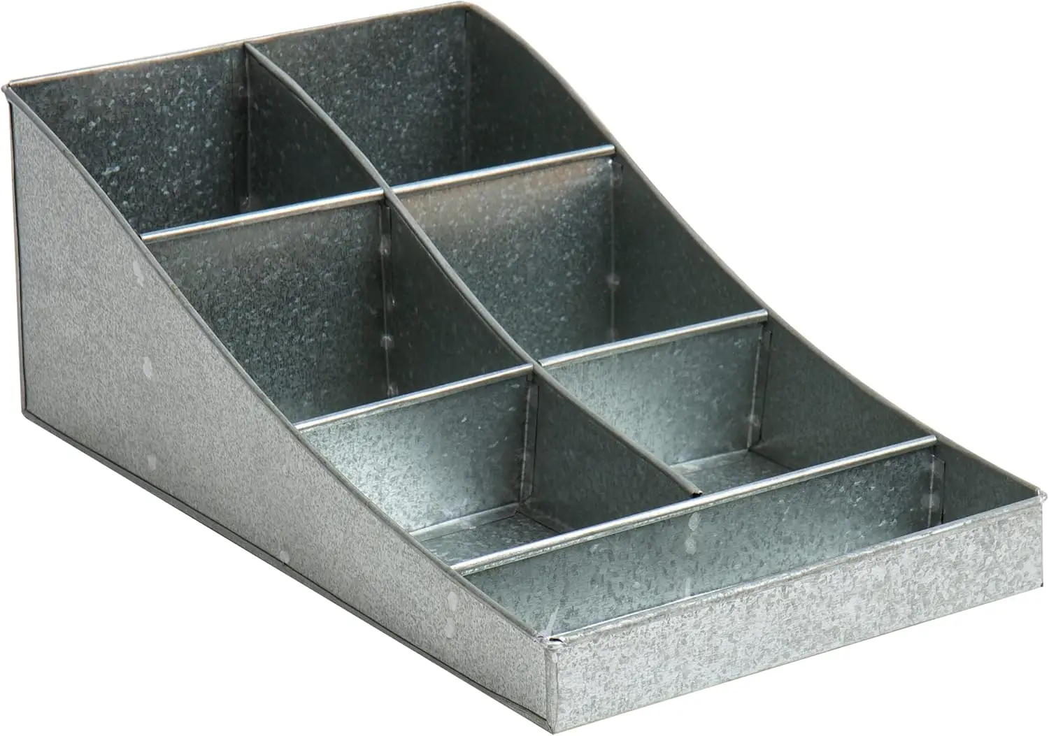 Mind Reader Cup and Condiment Station, Countertop Organizer, Coffee Bar, Galvanized Metal, 8.5