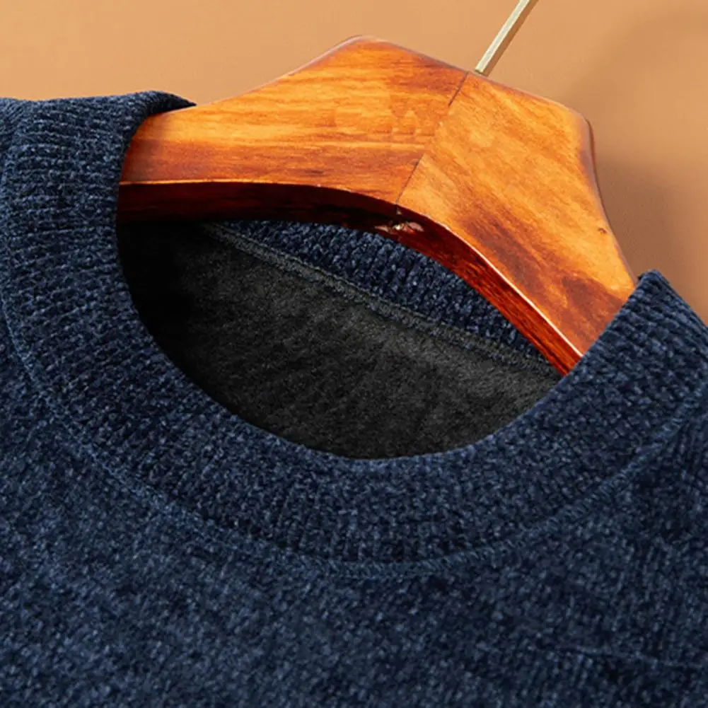 

Осенне-зимний новый свитер, мужской однотонный пуловер с круглым воротником, толстый свитер, свободный теплый рабочий деловой свитер