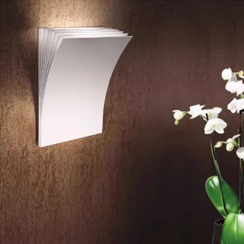 

Nordic creative bedroom bedside lamp modern simple study model room hotel corridor aisle book shape wall lamp