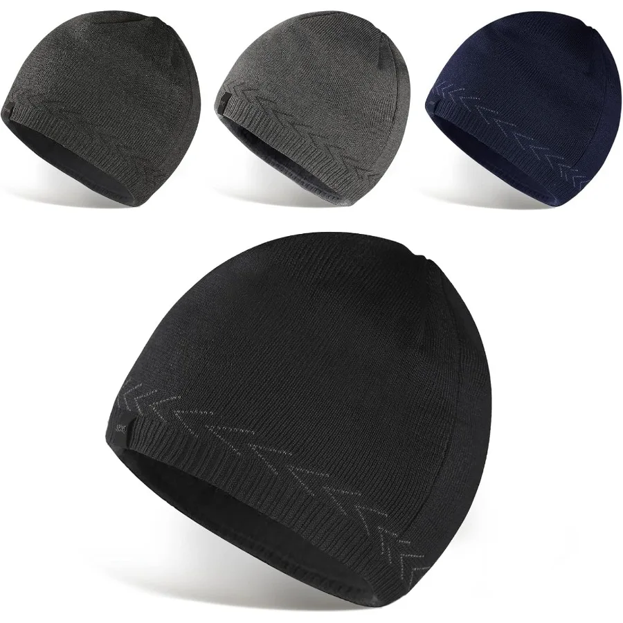 

Mens Winter Warm Knitting Hats Plain Skull Beanie Cuff Toboggan Knit Cap