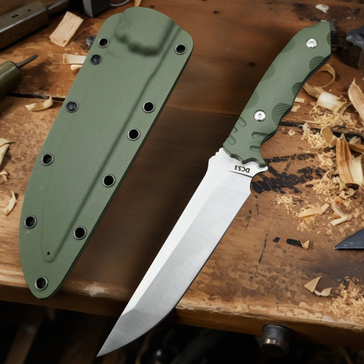 High Hardness DC53 Steel Knife with G10 Handle, Outdoor Camping & Daily Use Cutting Tool