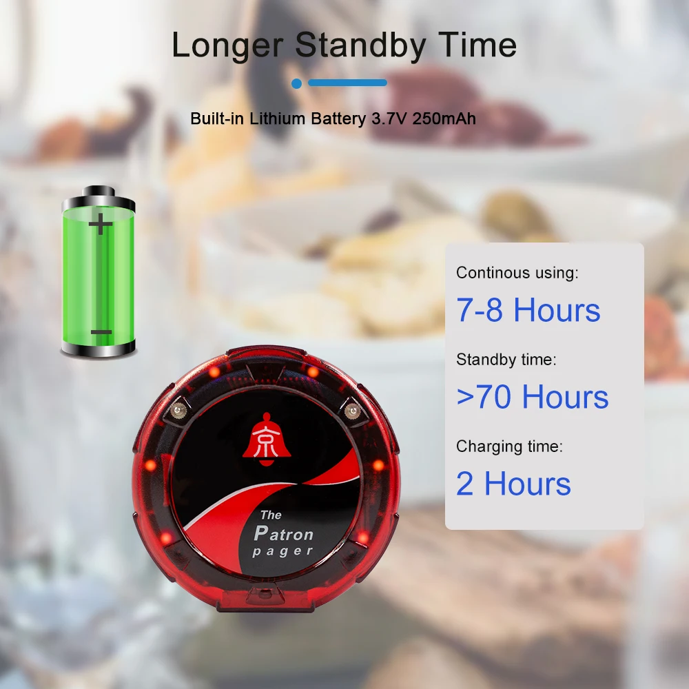 Imagem -03 - Jingle Bells-wireless Restaurante Garçom Pager Sistema Teclado 10 Pagers Charger Base Chamando Serviço de Filas Buzzer