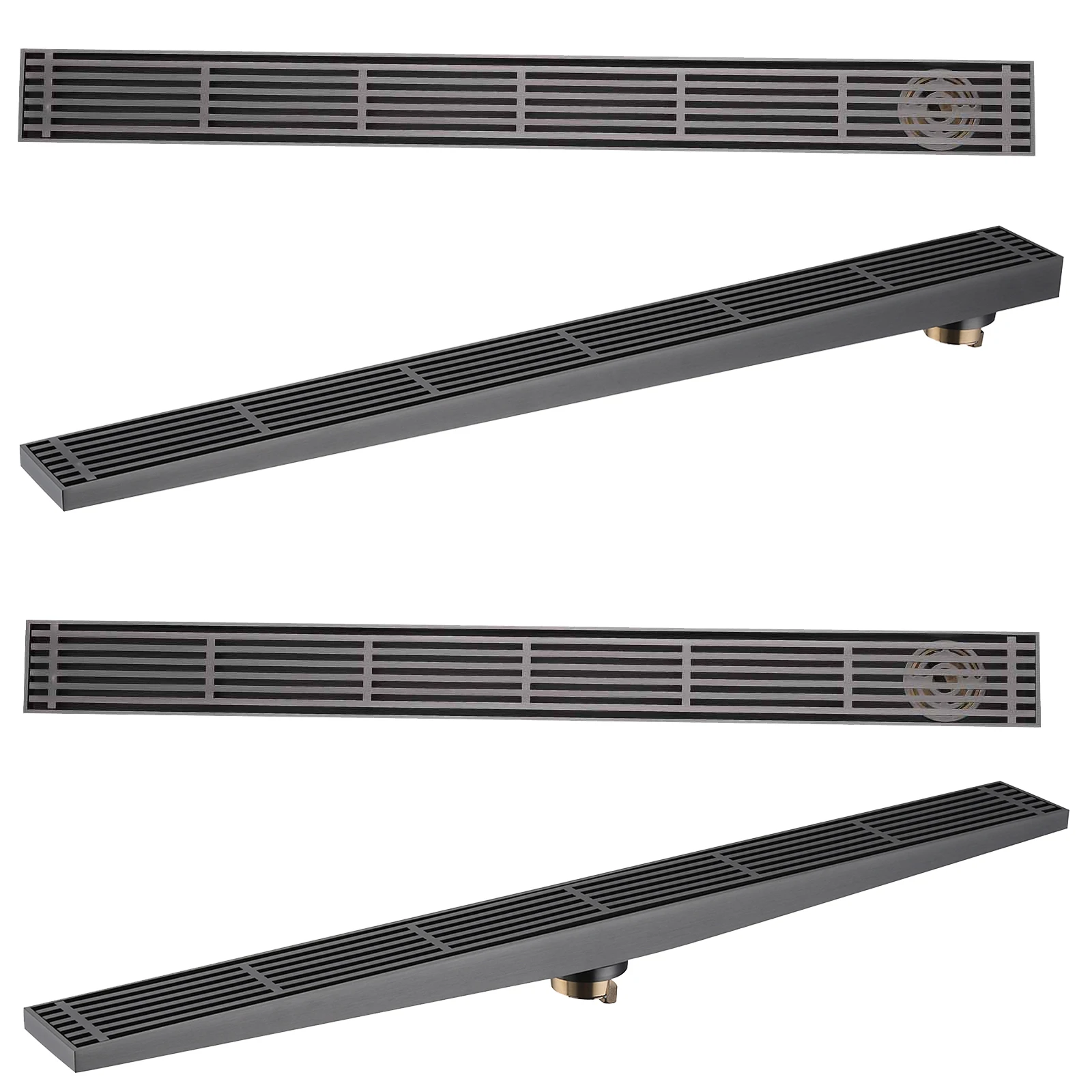 

Brushed Bathroom Accessories Rectangular 304 Stainless Steel Linear Shower Floor Drain Length 60cm