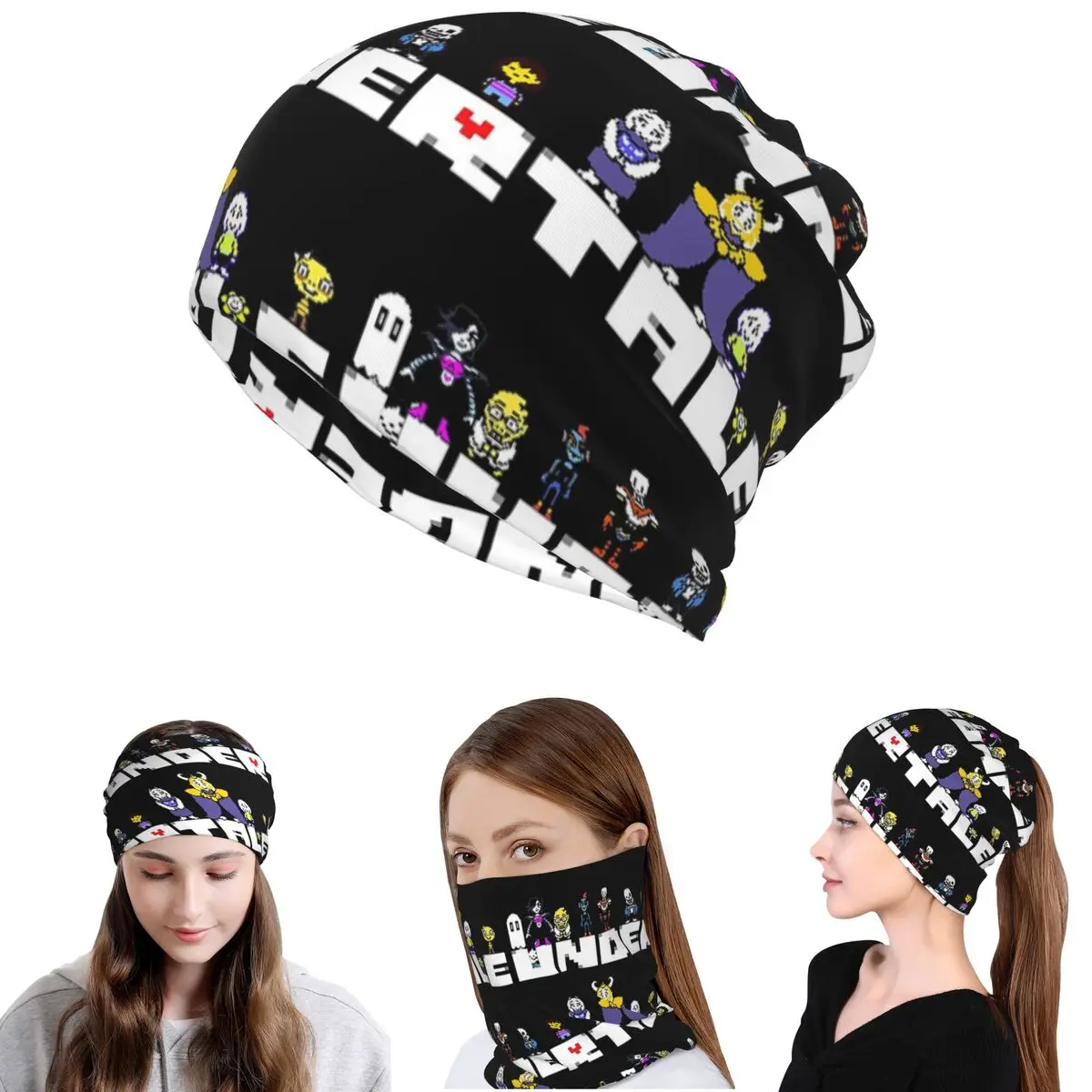 Graphic Video Game Undertale Monster Friend Bandana Neck Cover Magic Scarf Headwear Beanies Hat for Men Women Adult All Season