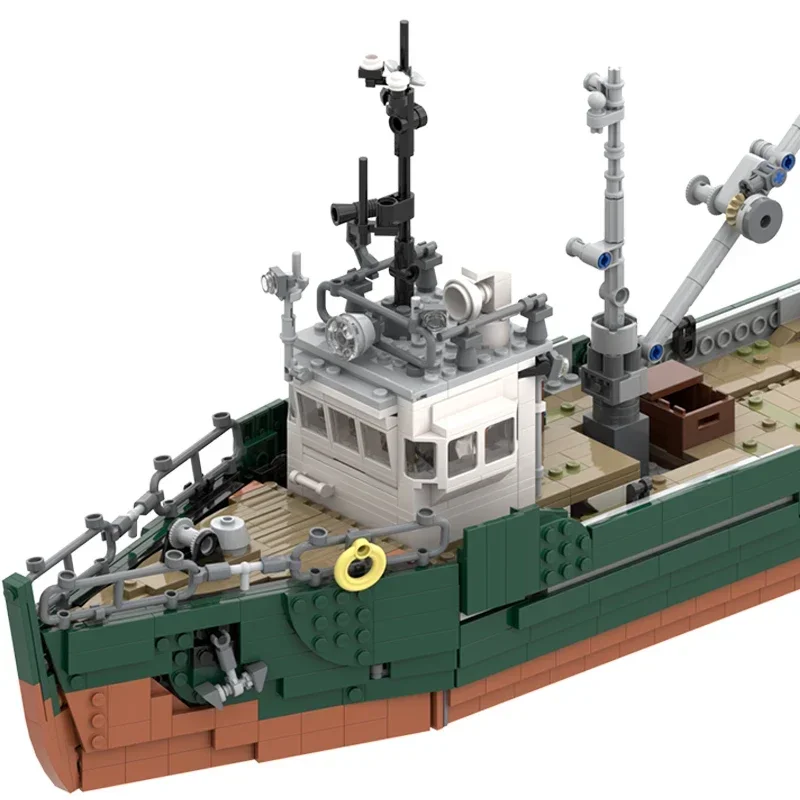 Moc Building Bricks Military Ship Model Minitype Fishing Boat Technology Modular Blocks Gifts Christmas Toys DIY Sets Assembly