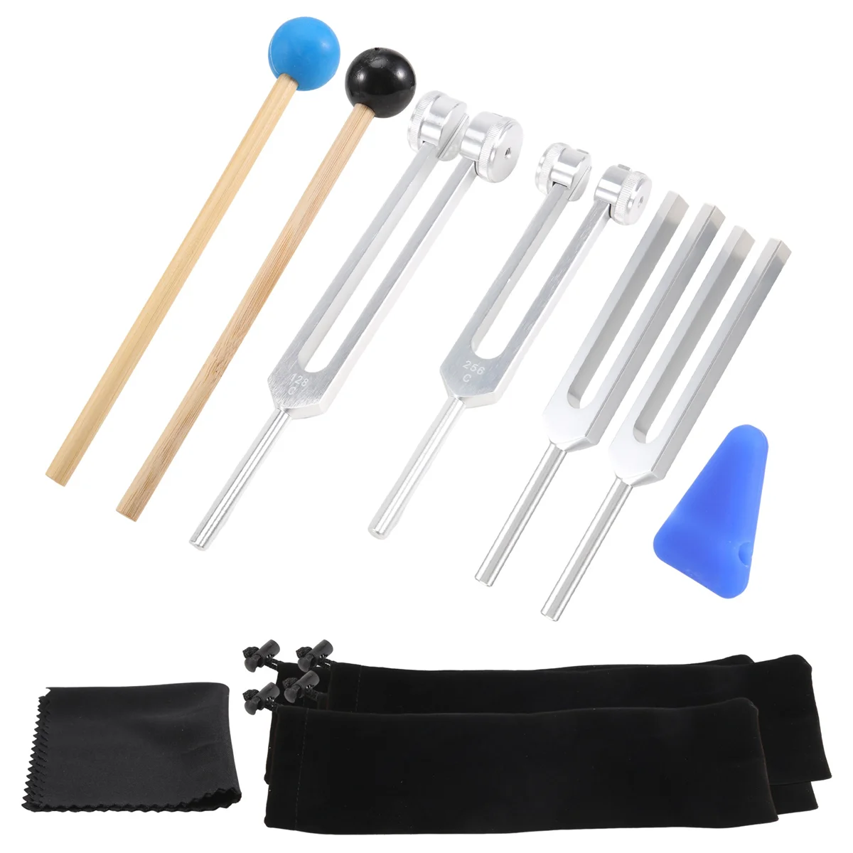 Ensemble de diapason avec marteau de diapason, outils de vibration sonore, 128Hz,256Hz,512Hz, 4 paquets