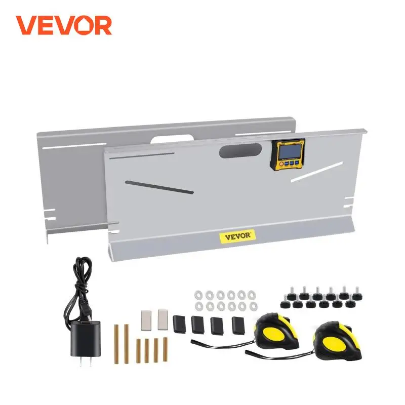 VEVOR 2PCS Portable Wheel Alignment Plates Tool Camber Caster Toe Plates 6 Probes 2 Tape Measures W/ Digit Screen for Cars & SUV