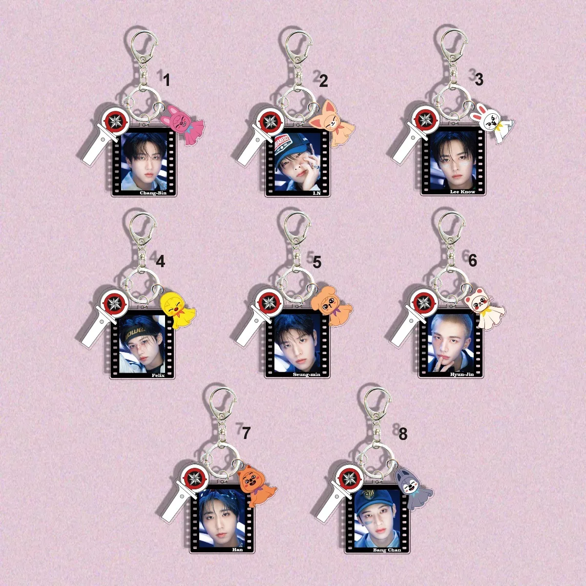 

K-POP Stray Kids Cartoon Acrylic Keychain SKZOO Li Longfu Bang Chen Concert Felix Acrylic Backpack Accessories Keychain
