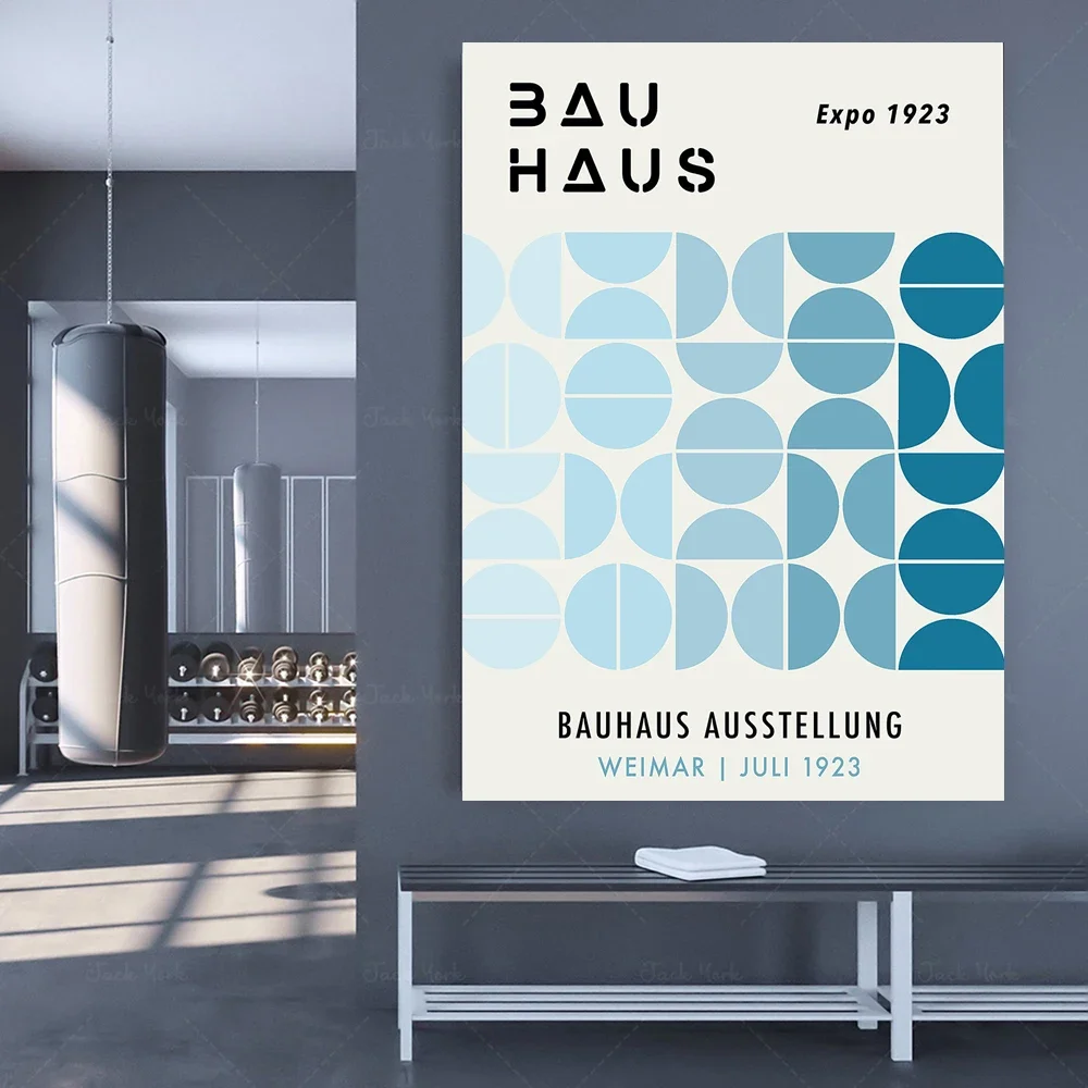 Prints and Poster Bauhaus Weimar Art Exhibition 1923  Walter Gropius Geometric Wall Art  For Office Living Room Home Decor