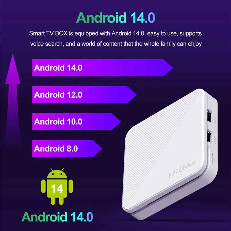 

AA08-H96 MAX H313 Smart TV Box Android 14 Smart TV Box Android13 2GB 16GB Wifi6 BT 4K HD Google Voice Media Player