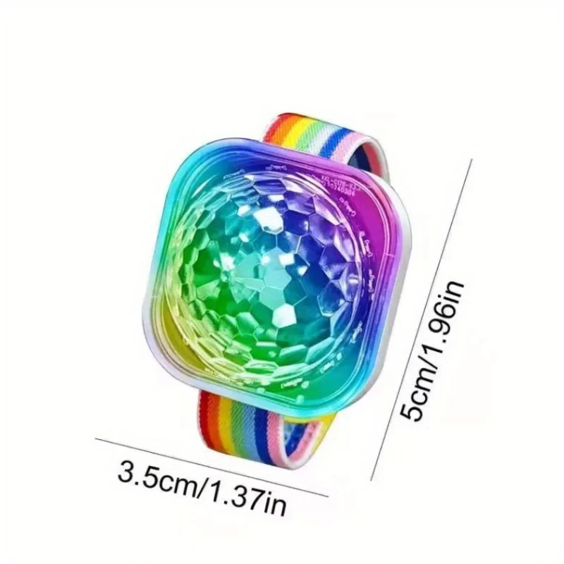 LED Rainbow Wrist Party DJ Light Projector Ambient Light Music Sync Light Flashing Colorful LED Lamp Full Brightness Wristband view 4