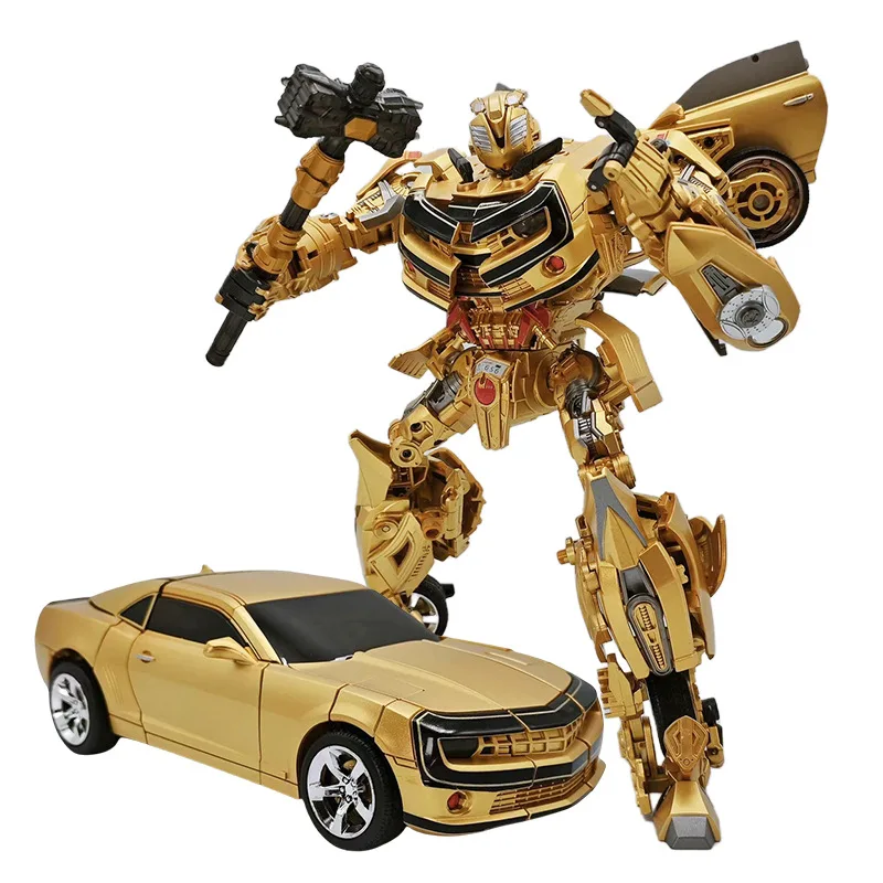 Spot Goods  Transformed Toys 2966 Gold Edition Bee Automotive Robot Alloy OP Model Artwork Action Figure Collection Gifts