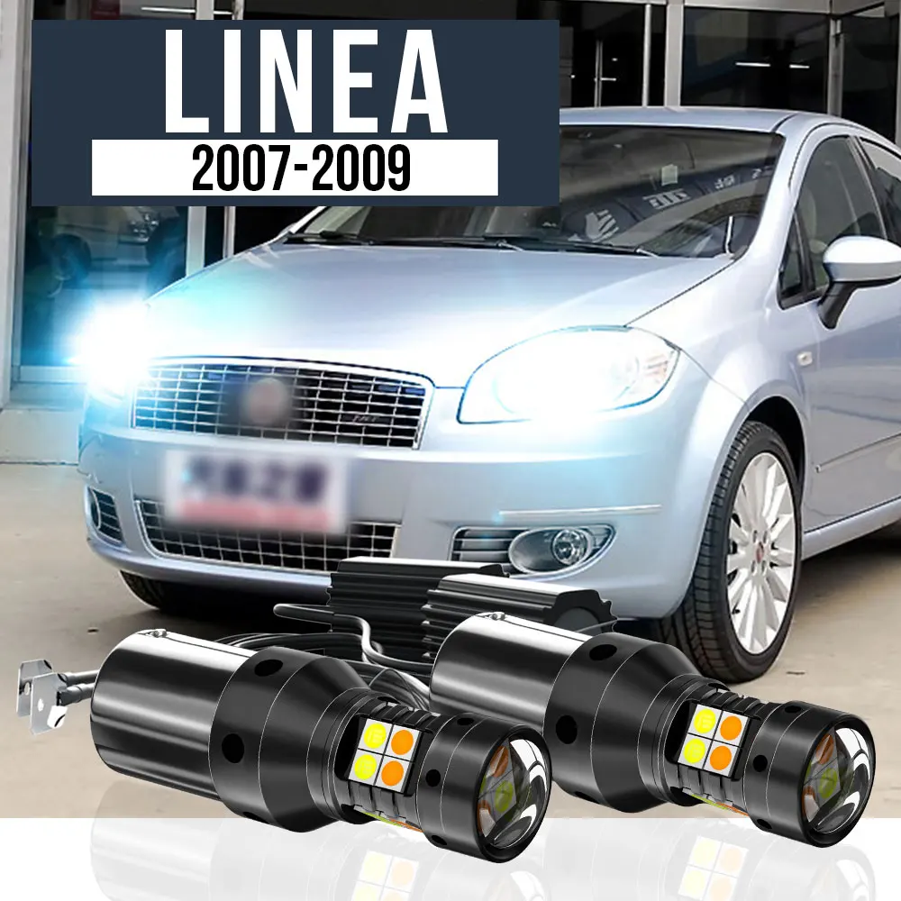 

2pcs LED Dual Mode Turn Signal+Daytime Running Light Blub DRL Canbus Accessories For Fiat Linea 2007 2008 2009