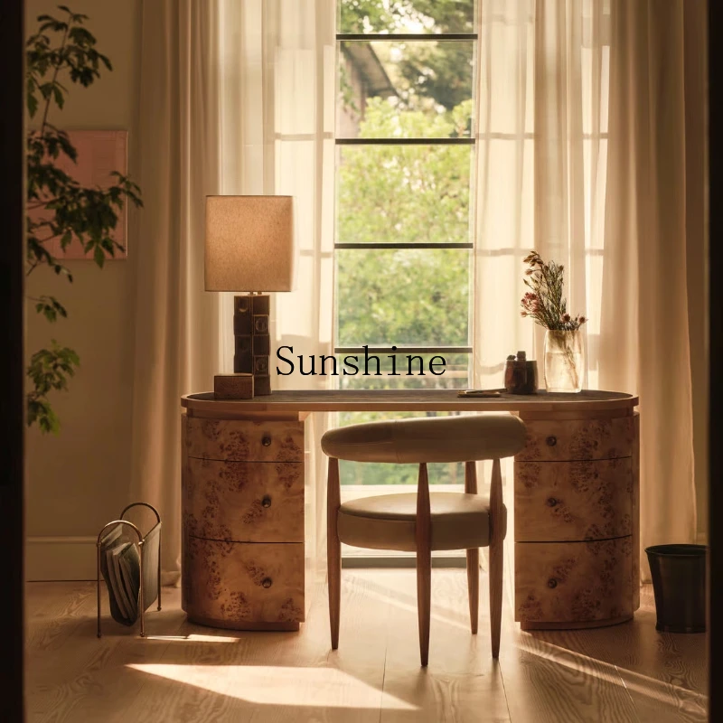 

Medieval luxury stone desk retro art natural marble desk