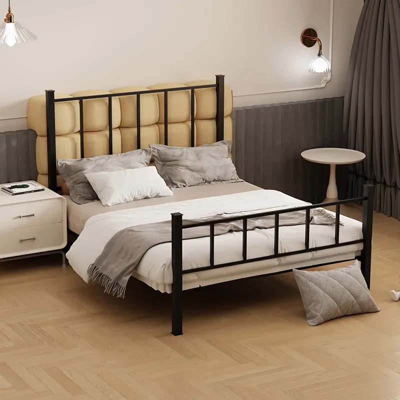 Old craftsman wrought iron 1.5 meters iron thickened reinforcement 1.8 meters 1.2 single elevated bed