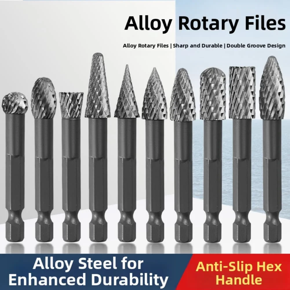 Engraving Burrs Rotary Burr Set Precision-milled Cutting Edges Anti-clog Design Sturdy Plastic Case Variety Of File Types Set