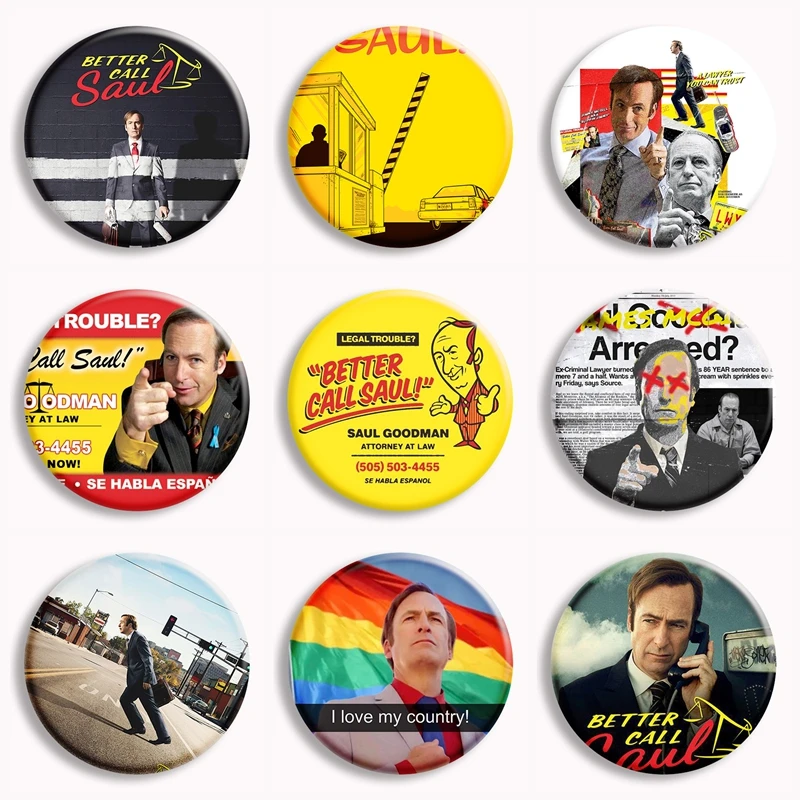 Better Call Saul Soft Button Pin Classic Breaking Bad TV Series Brooches Badge Bag Decor Fans Collect Friends Gifts