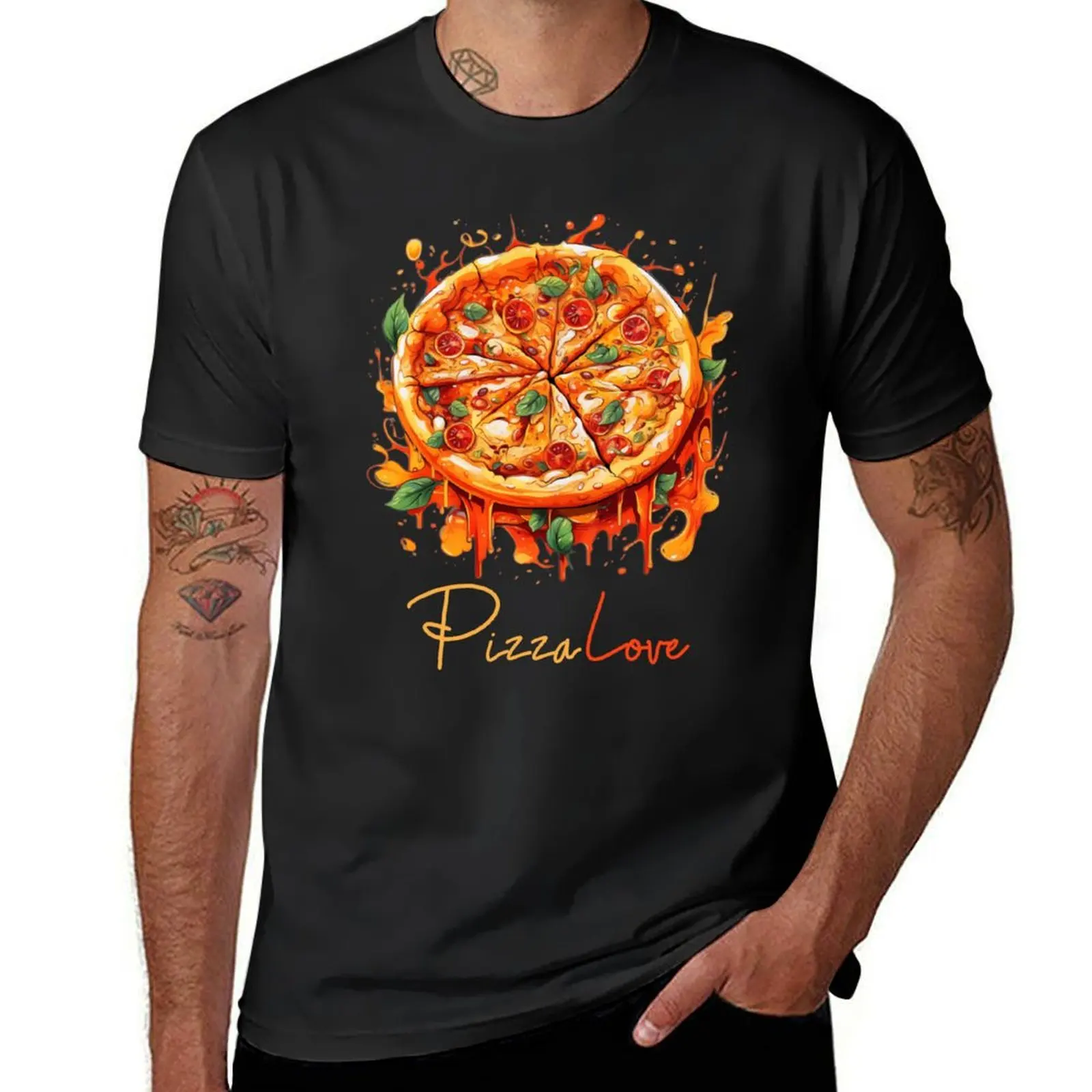 

Pizza Love Funny Gift Idea T-Shirt anime clothes animal prinfor boys vintage clothes sweat mens tall t shirts