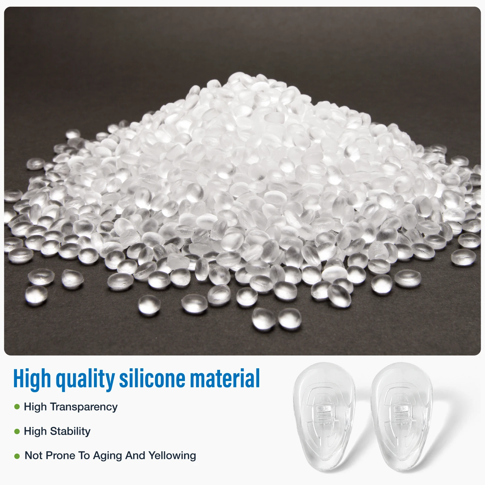 500 Pcs Eyeglasses Nose pad Silicone Material Push in and Screw in By Dhoptical