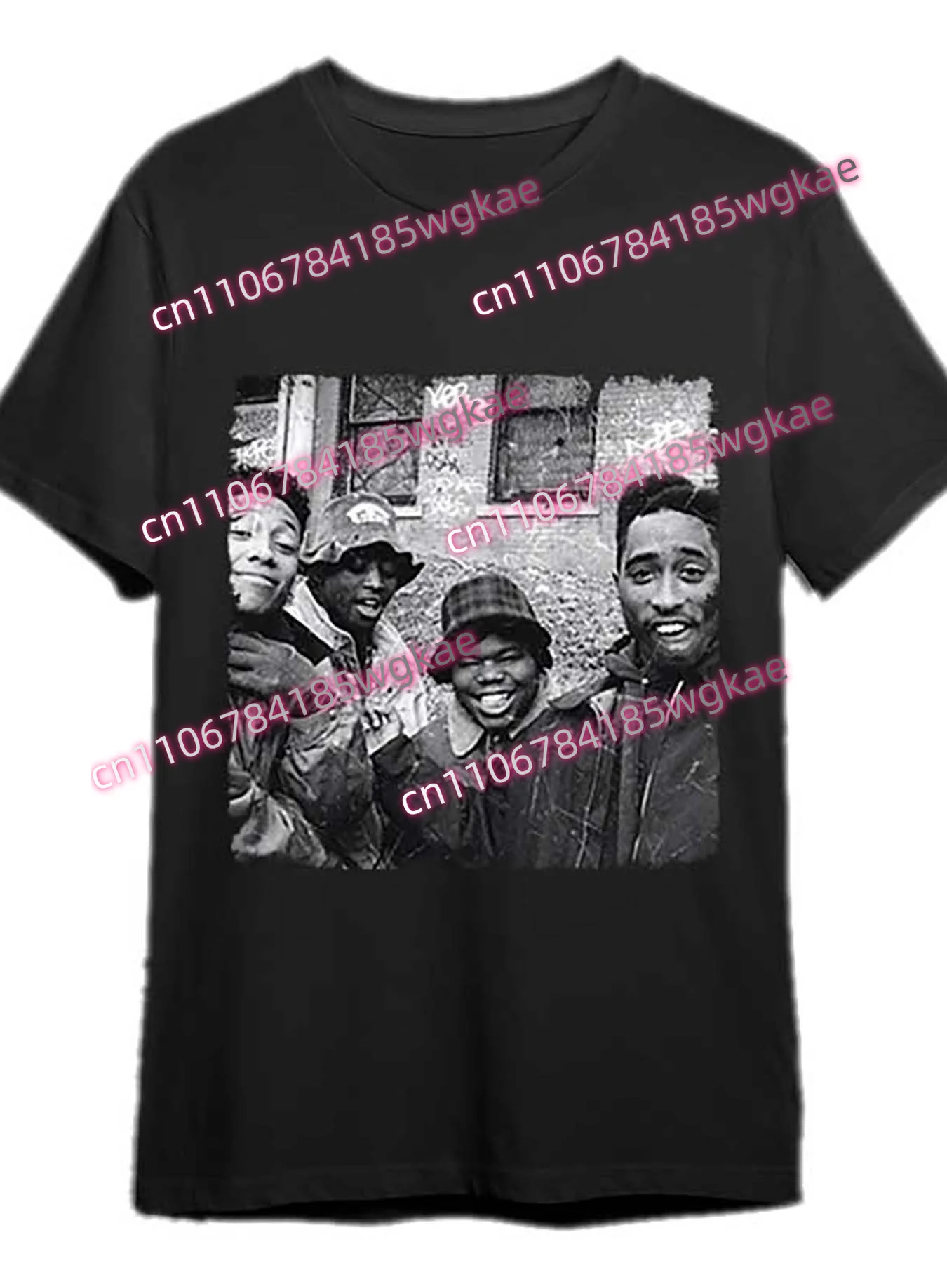 Camiseta Gráfica de Moda Urbana para Hombre Juice 90 - Camiseta Negra de Manga Corta con Cuello Redondo, Corte Regular, Informal, para Verano