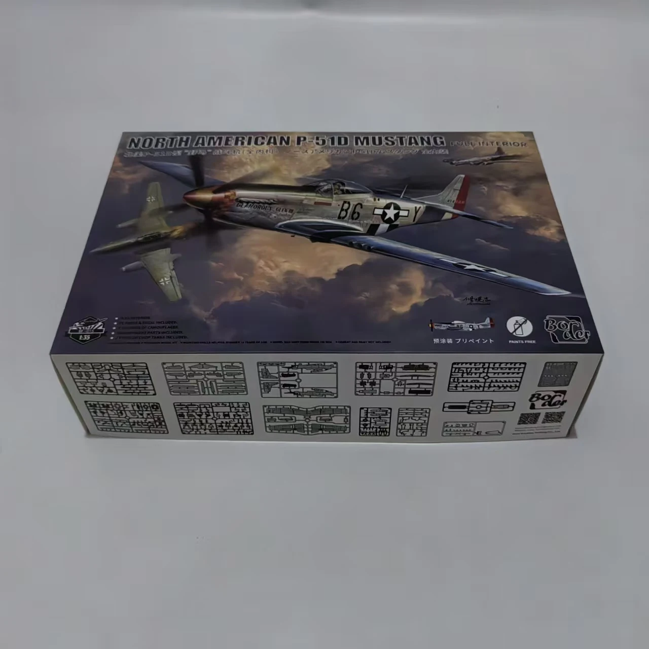 Border 1/35 Scale Assembly Model Kit BF-015 North American P-51D Mustang Full Interior Fighter Aircraft