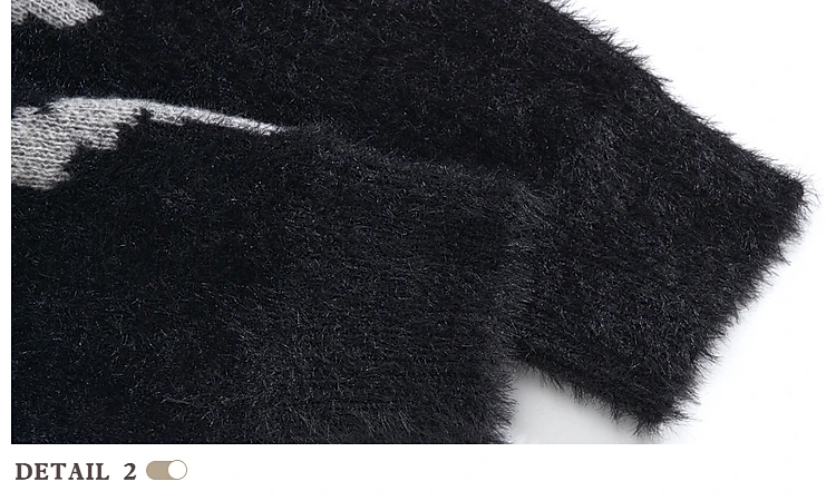 เสื้อสเวตเตอร์ไหมพรมคอวีทรงหลวมสไตล์ดาร์คแฟชั่นสำหรับผู้ชาย ดีไซน์สตรีทสุดฮิตประจำฤดูใบไม้ร่วงและฤดูหนาว ลดราคาพิเศษ