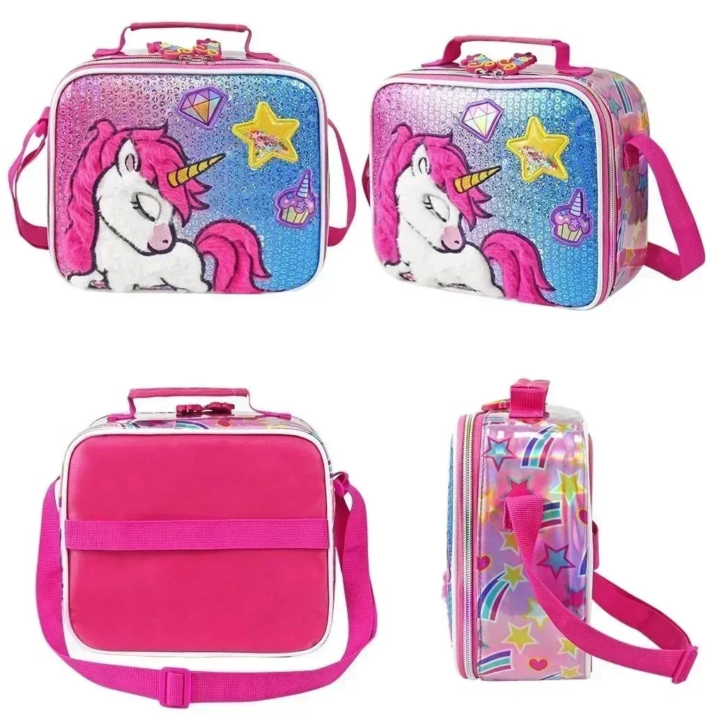 Mochilas de escuela para niñas con ruedas, bolso escolar encantador para niñas y niños, mochila con carrito, equipaje de mano con bolsas para lonchera, 3 uds.