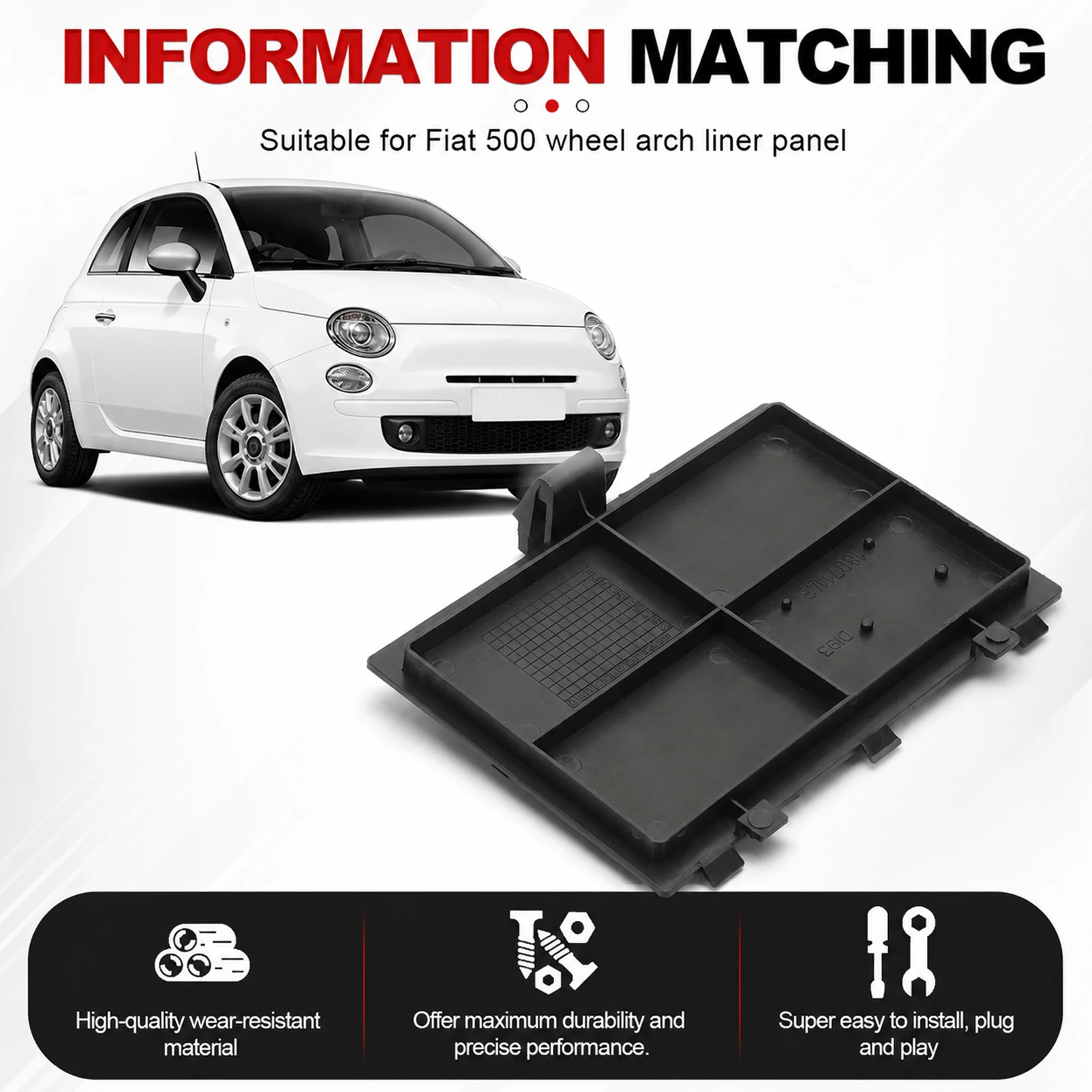 71752114 Car Front Arches Liner Panel Exterior Parts Mudguard Car Wheel Arch Liner Cover Panel for Fiat 500 2007-2020 view 4