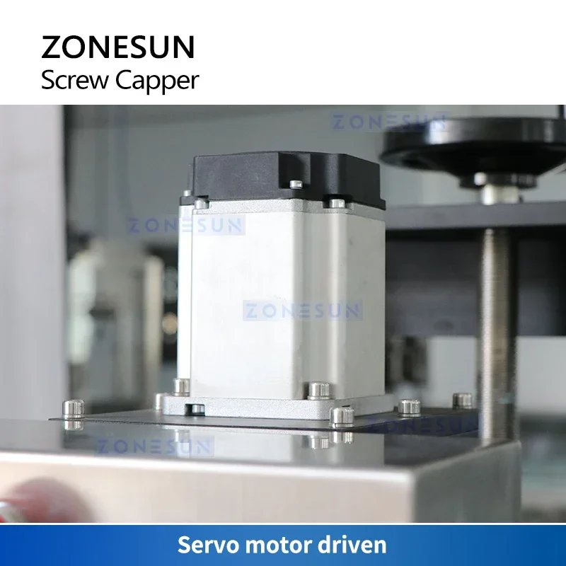 ZONESUN ZS-XG440S Macchina Automatica per Tappatura Bottiglie, Sigillatrice per Tappi a Vite con Motore Servo e Cinghia di Bloccaggio
