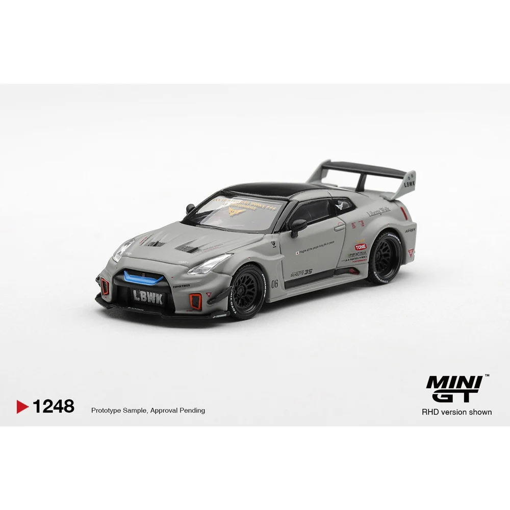 MINIGT 1/64 NISSAN LB-Silhouette WORKS GT 35GT-RR Ver.1 Matt Grey Diecast Model Car Blister Packaging Display Collection Gift