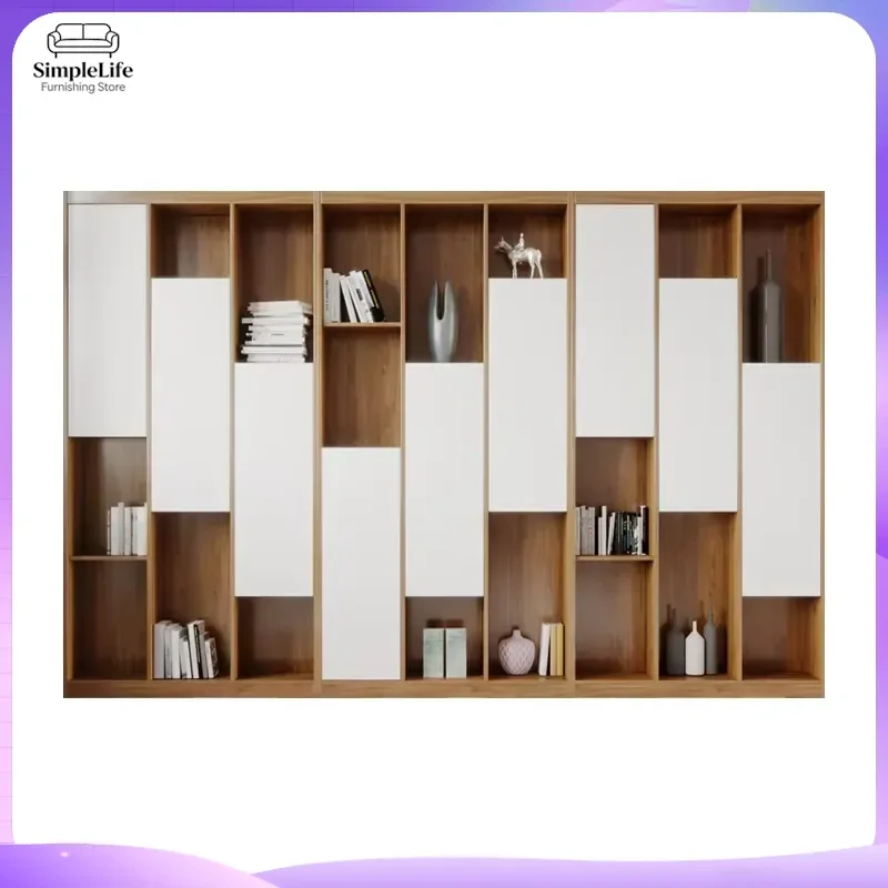 Modern Wall Mounted Bookshelf for Living Room Wooden Library Bookcase Storage Shelf Home Office Decor Organizer with