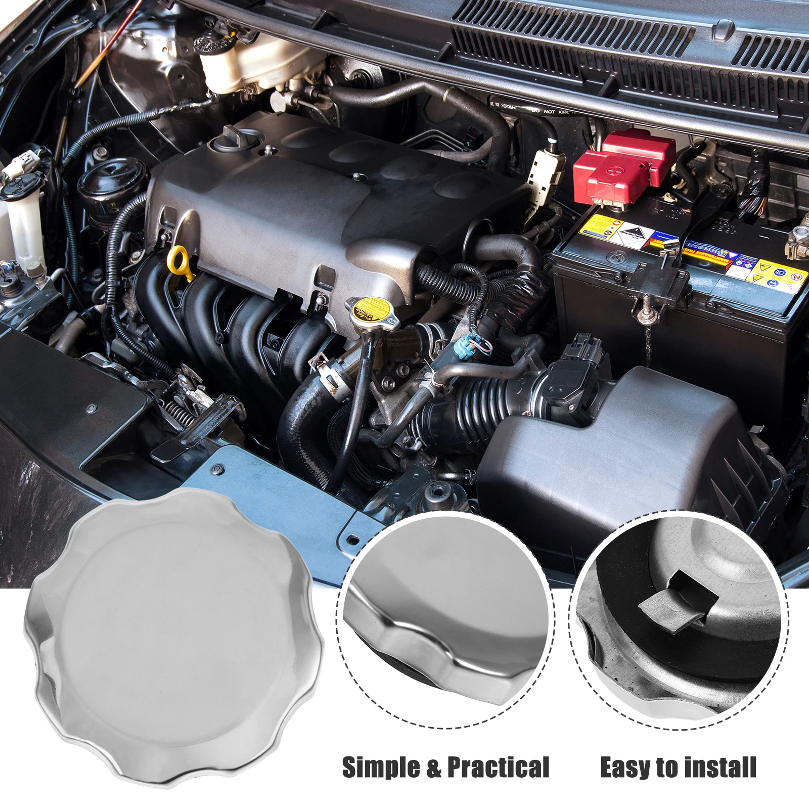 3 Stück Universal-Tankdeckel aus Metall, auslaufsicher, Ersatz für Mini-Bikes, Go-Karts, Generator, Tankdeckel, silberfarben, langlebig