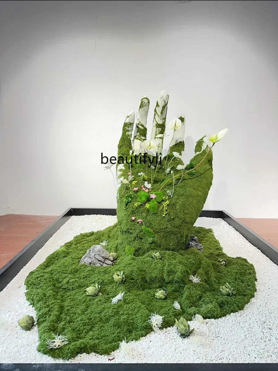 X Creative Decoration Light Luxury Simulation Green Plant Bubble Carving Landscape Hotel Window Floor Ornaments