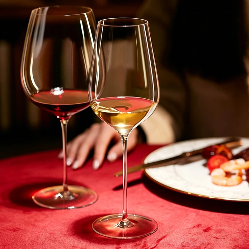 JINYOUJIA 420ml Universal Champagne Wine Glass Handmade Crystal Glass Premium Goblet Sydonios Style Winemaker Tasting Cup