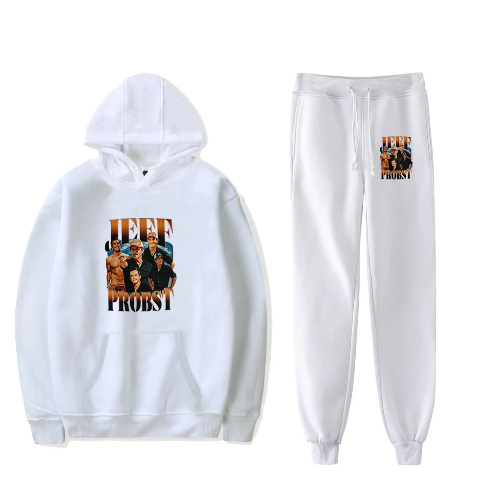 Jeff Probst Merch 90s Vintage Hoodie Jogger Pants Two Piece Set Sweatshirts+Sweatpants Tv Series Survivor Men Women's Set