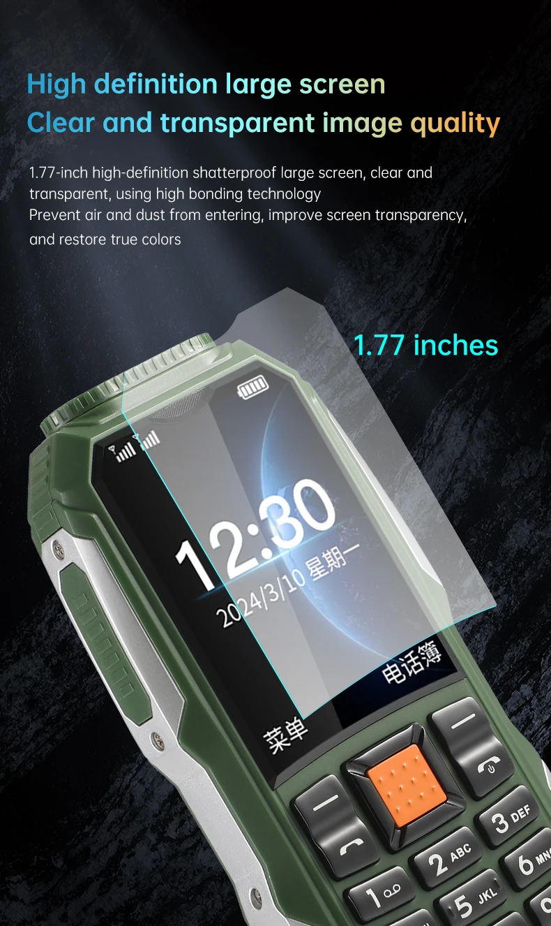 Mini Feature Phone Dual SIM Dual Standby Big Button Long Battery Dual Flashlight Portable Basic Mobile Phone Seniors Backup