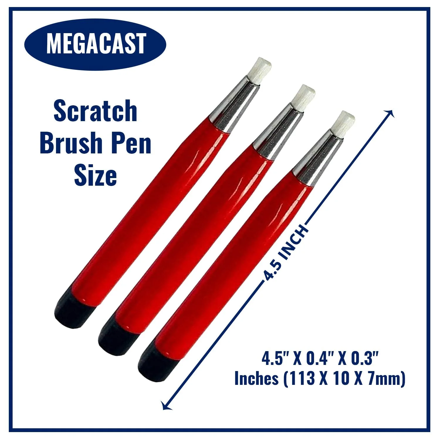 Fiberglass Scratch Brush Pen - 3 Pack - Jewelry, Watch, Coin Cleaning, Electronic Applications, Removing Rust and Corrosion