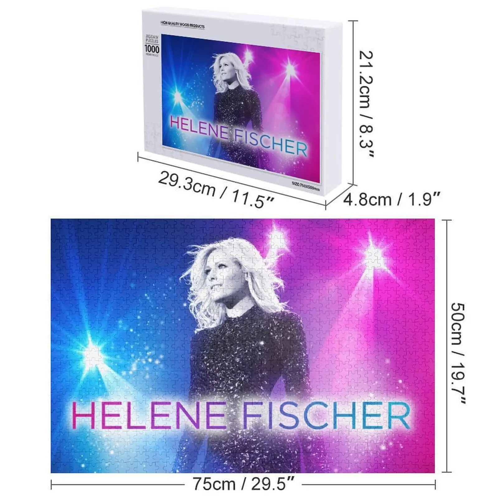 Puzzle drewniane dla dorosłych z zdjęciem na zamówienie - Helene Fischer