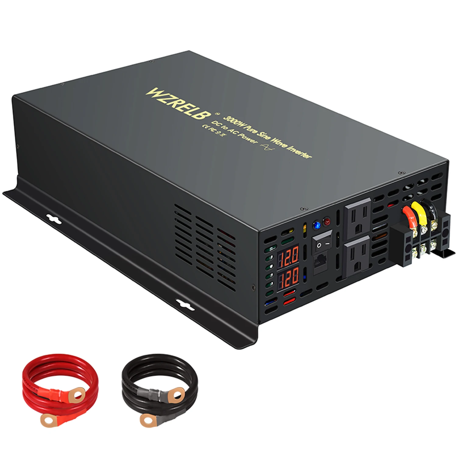 

2026 Hot Sale WZRELB 3000W Grid Pure Sine Wave Inverter 12v 24v DC toSingle Output with Wired Remote