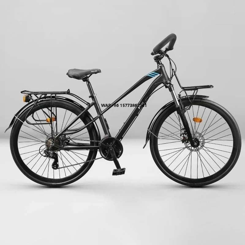 

700C Touring Bicycle Long-distance Cycling for Adults Removable Shelves Aluminum Alloy Gear-shifting Urban Off-road Travel Bike