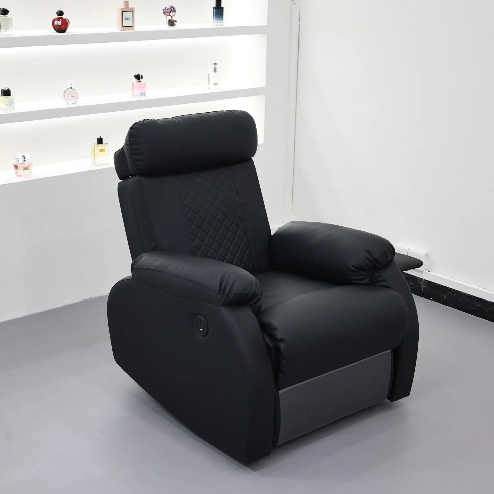 Elektrischer Relaxsessel, Massagesofa, verstellbare Heimkino-Sitze, ergonomisches Lazy-Sofa, bequemer Loungesessel mit Fußstütze, schwarz – Detail 2