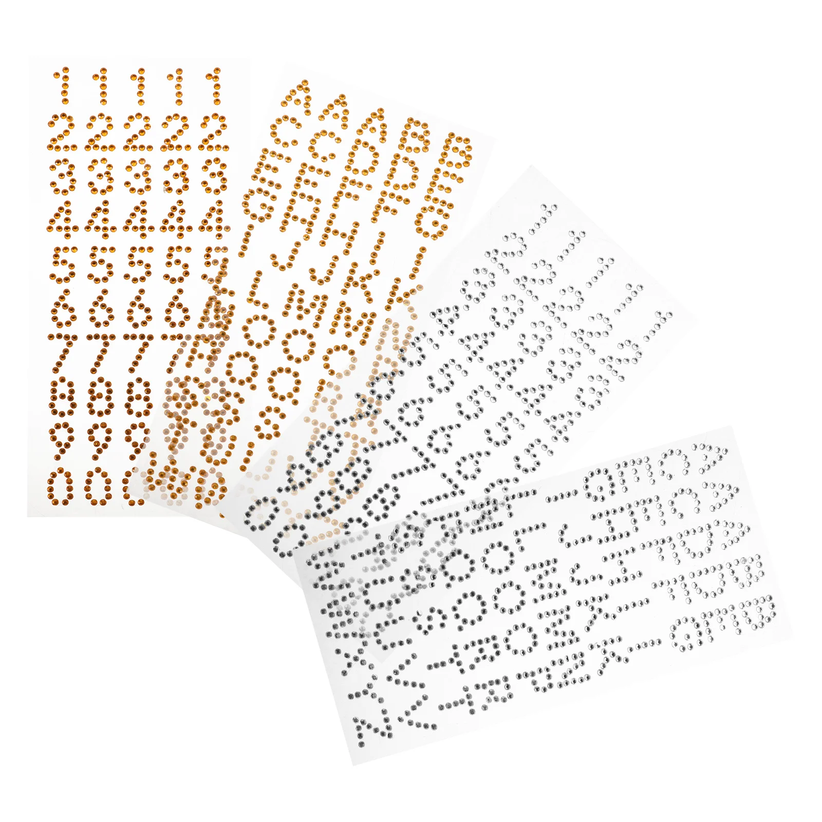 

4 Sheets Diamond Stickers Letters and Numbers Decals for Scrapbooking DIY Alphabet Acrylic Decor Decorative Adhesive Student