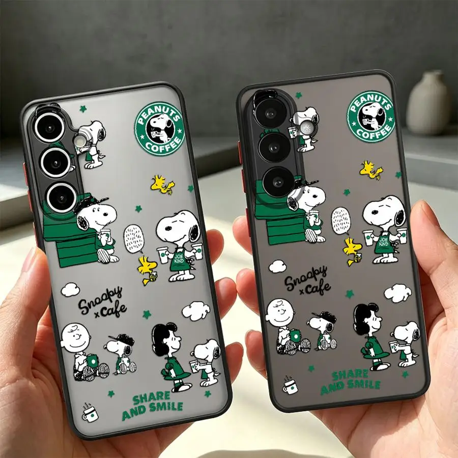 S-noopys Coffee Case for Samsung Galaxy A16 A15 A37 A53 A52S A72 A73 A57 A34 A36 A56 A55 A14 A23 A17 A52 A54 Phone Cover