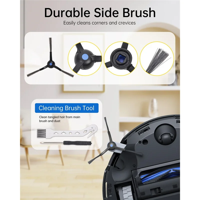 【قطرة السعر】لـ Ecovacs Deebot T50 Omni/T50 Pro Omni/T50 Max Pro Omni Robot Vacuum Cleaner Accessories-الفرش الرئيسية، وسادات الممسحة