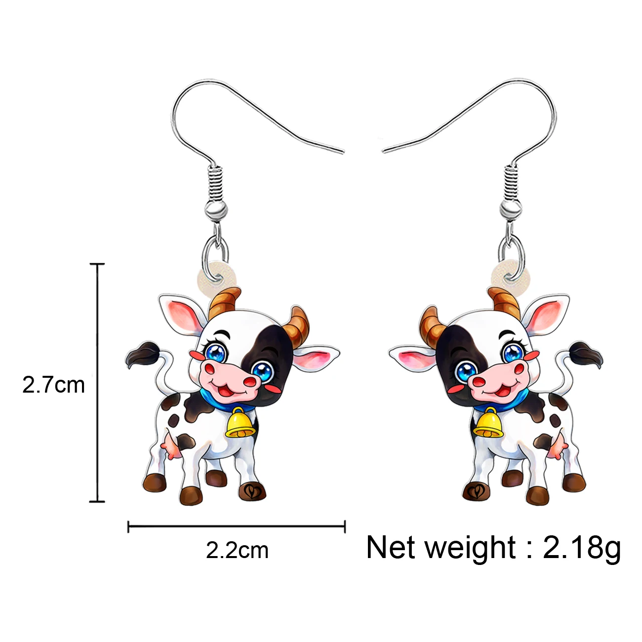 Bonsny acrílico natal engraçado leite vaca brincos balançar gota festa favores para mulheres meninas amigos animais de fazenda jóias presentes