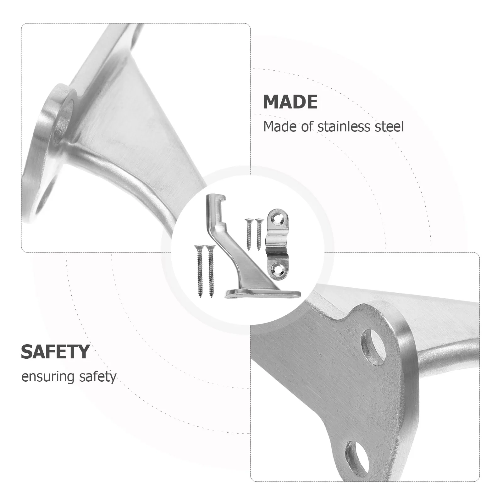 

Staircase Handrail Brackets Stainless Steel Durable Support Connectors Ideal Home Office Hotels Construction Facilities