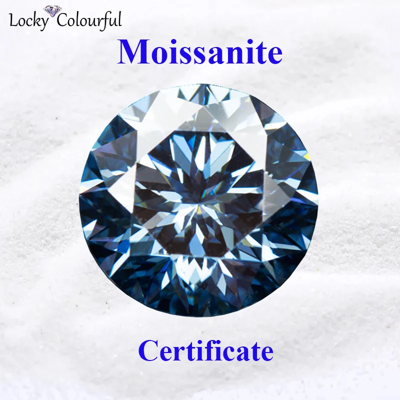 

Moissanite Natural Color Royal Blue Round Shape VVS1 Plum Cutting with GRA Certificate for Charms Beads Jewelry Making Materials