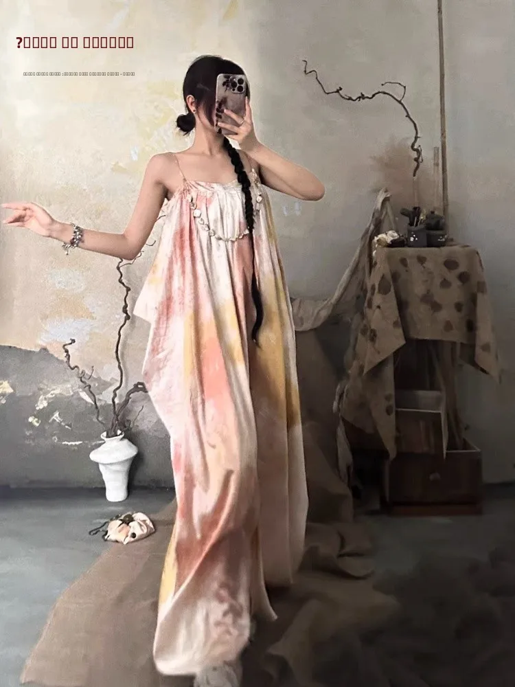 

New Chinese Sle High Waist Silk Cotton Floral Print Long Skirt Maxi Dr Sweet Forest Girl Spring Summer Autumn Winter