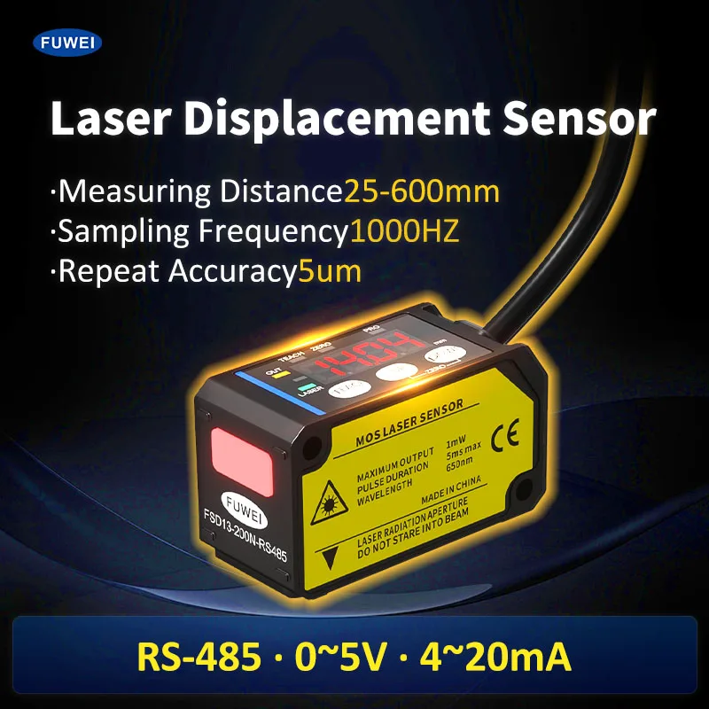 

FUWEI FSD13 Series Distance, Thickness, and Positioning Sensor RS485 Output 0.01mm High-Precision Laser Displacement Sensor