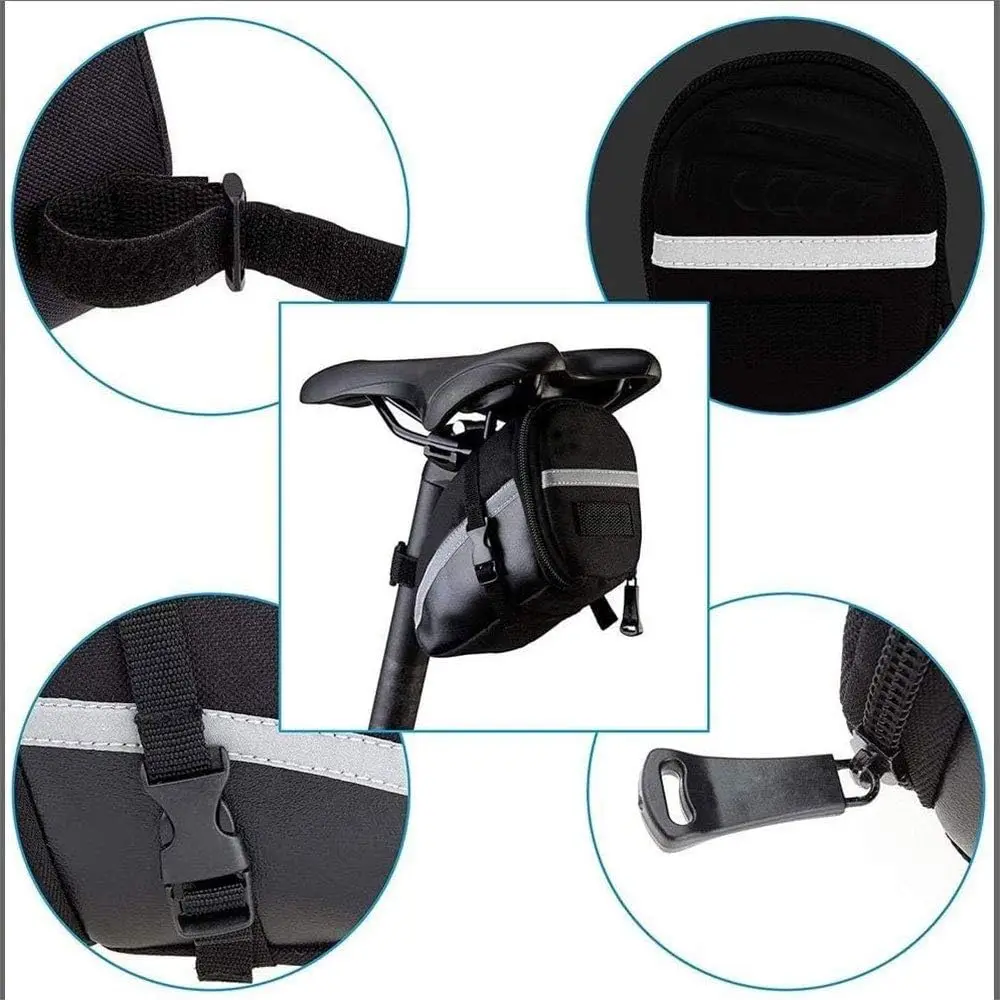 مصنع مقاومة للماء 1.2L سعة الطريق الجبلية دراجة السرج الذيل حقيبة الدراجة تحت مقعد حزمة لركوب الدراجات الطريق أدوات حقيبة #6